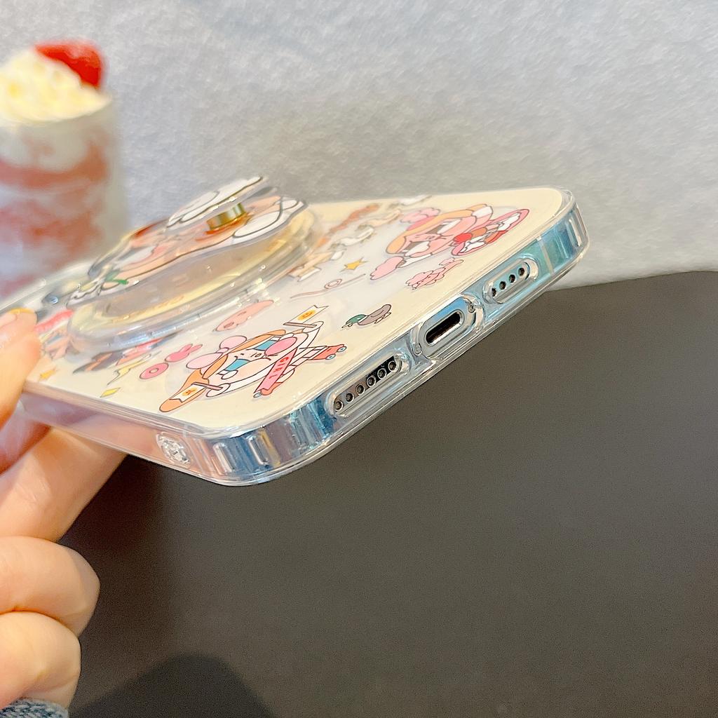 Cute Cartoon Magnetic Case For iPhone 17 16 Pro 15 14 Pro Max Cover with Stand Holder Magsafe Cases for iPhone 17Pro