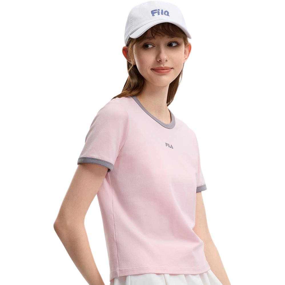 FILA Original Cool Touch Youth Trend T-Shirt Women tops Pink F11W629110FPK