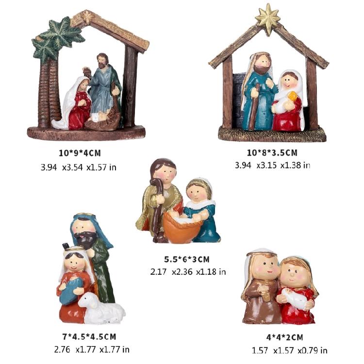 Fine Craftsmanships Resin Jesuss Birth Ornamentation Nativity Scene Figure Perfect For Christian Believers Collectors