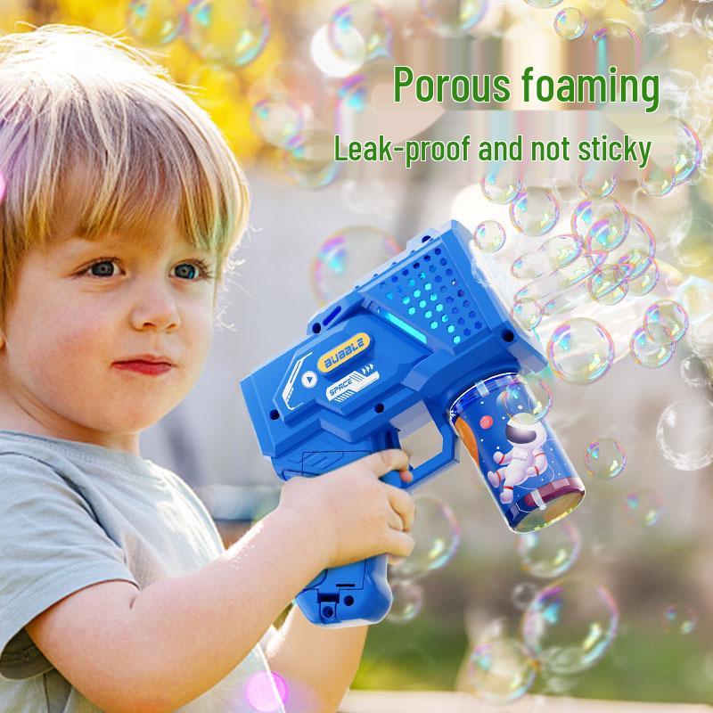 

10-Hole Electric Bubble Blowing Gun for Kids - Automatic Handheld Light-Up Toy