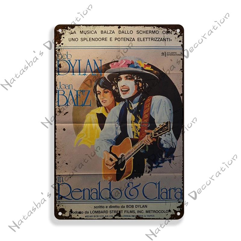 Folk Music Poster Bob Dylan Decorative Sign Rusty Metal Sign Home Bar Cafe Wall Decor Metal Plaque Wall Plate Industrial Decor