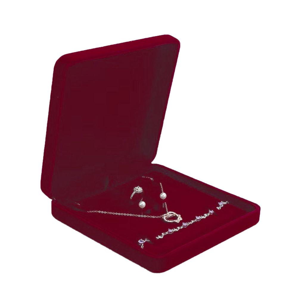 Samt Schmuckorganizer Stilvolle Aufbewahrungsbox für Halsketten Ringe Ohrringe Armbänder Geschenk für Hochzeiten und Jubiläen