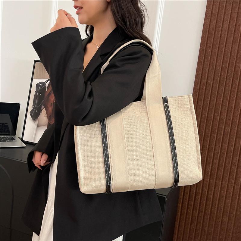 Premium Sense Niche Canvas Tote Bag New Casual Large-capacity Class Commuter Shoulder Handbag