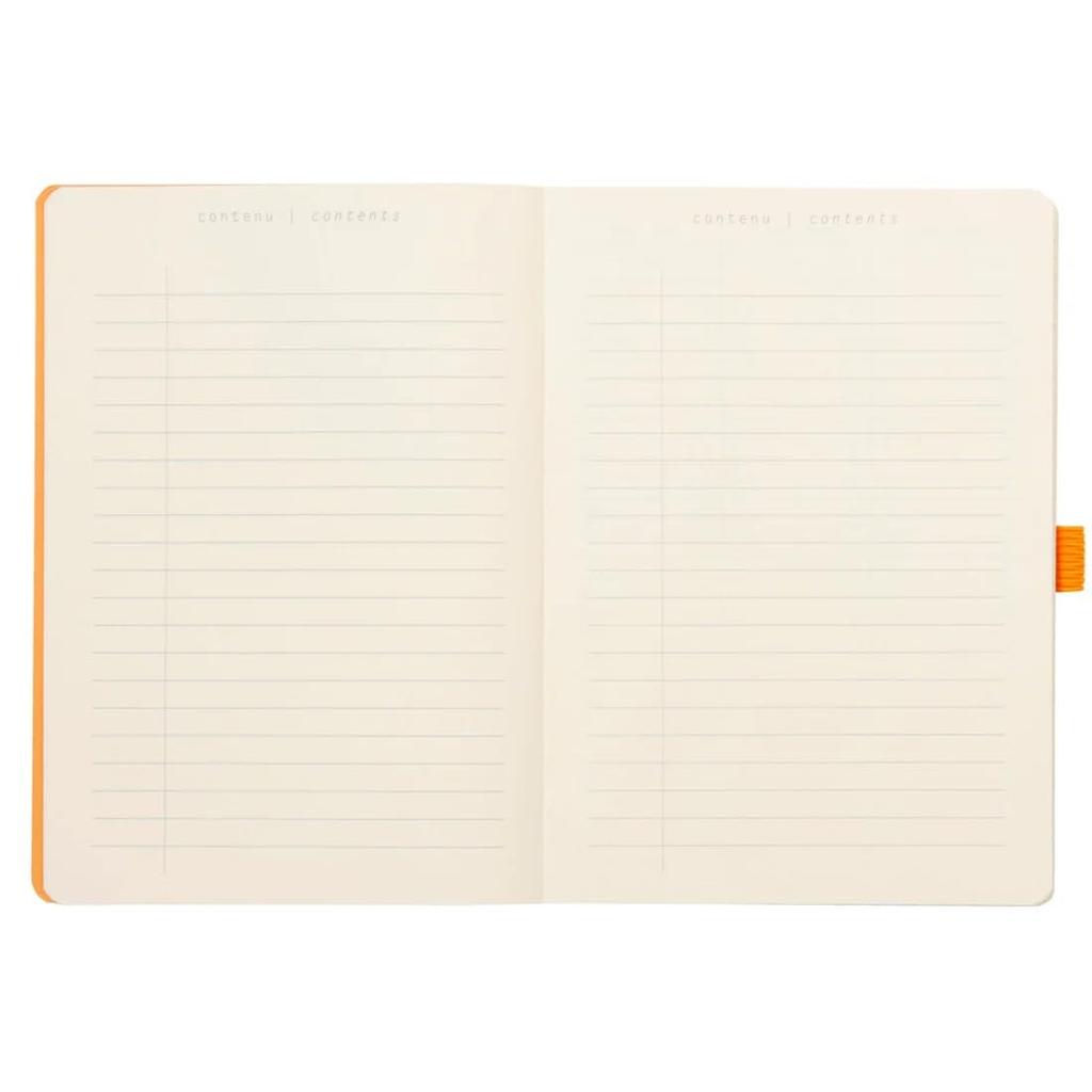 Rhodia Rhodiarama Goal Book Notebook, A5, Dotted Grid, 240 Pages, Italian Leather Cover, Rose Smoke, CF117803