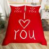 Love Heart Pattern Duvet Cover for Girls Women Pink Romantic Theme Bedding Set Room Decor,Valentine's Day Soft Comforter Cover