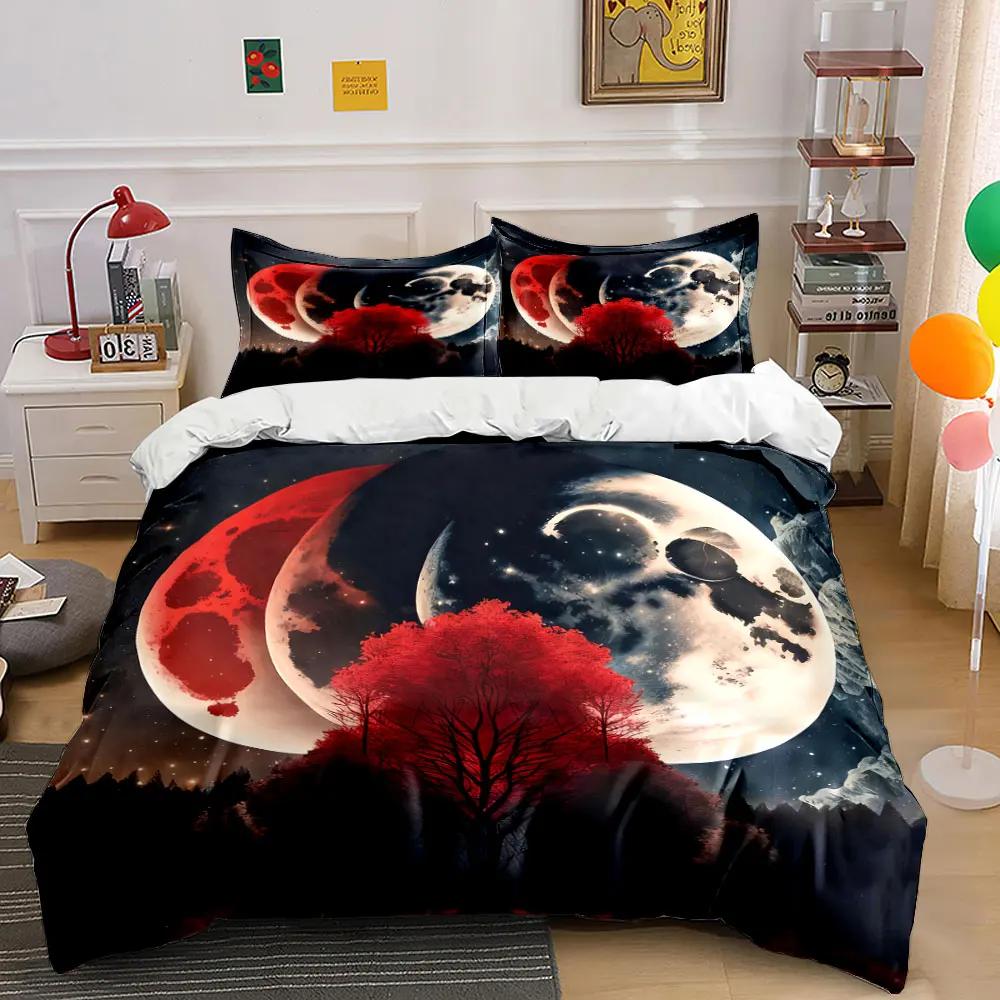 "Moon Phases Art Print Set" Soft Comfortable Duvet Cover Bedding Set Included 1*Duvet Cover & 2*Pillowcases Gift