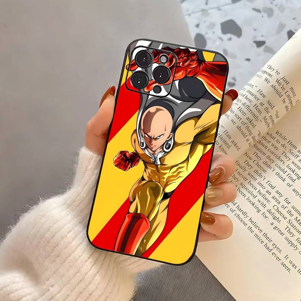 O-One P-Punch Man-OPM Phone Case For iPhone 17, 16,15,14,13,12,11 Plus,Pro Max, Others Soft Black Cover