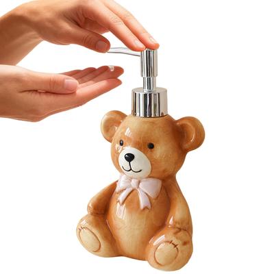 Empty Soap Dispenser 350ml Refillable Bear Design Lotion Pump Jar Kitchen Soap Dispenser Cute Decorative Bathroom Supplies