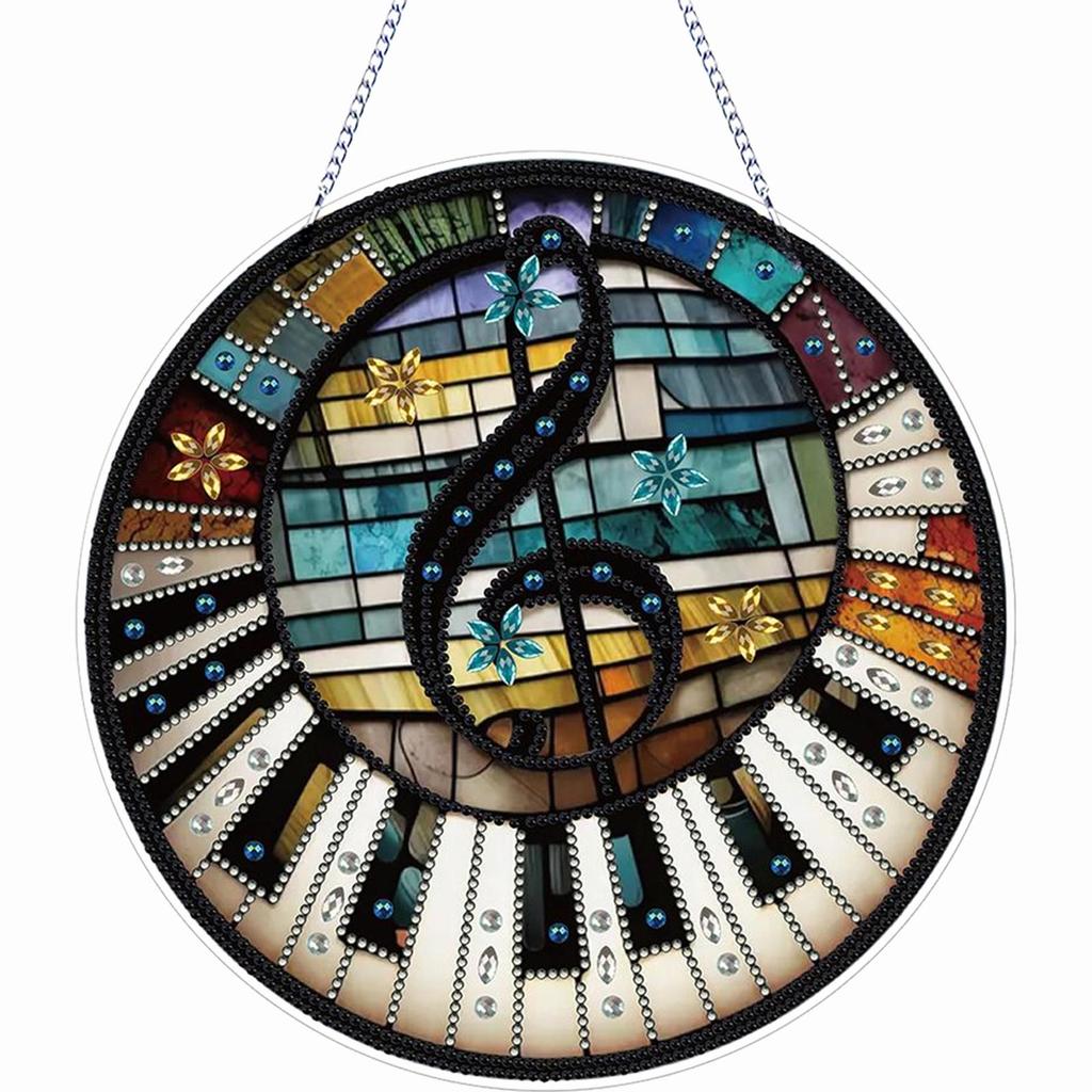 2D Flaches DIY Diamant Art Sonnenfänger Diamantmalerei Set Strass Diamant Art Fensteranhänger Fenster Hängende Kunst für Heimdekoration