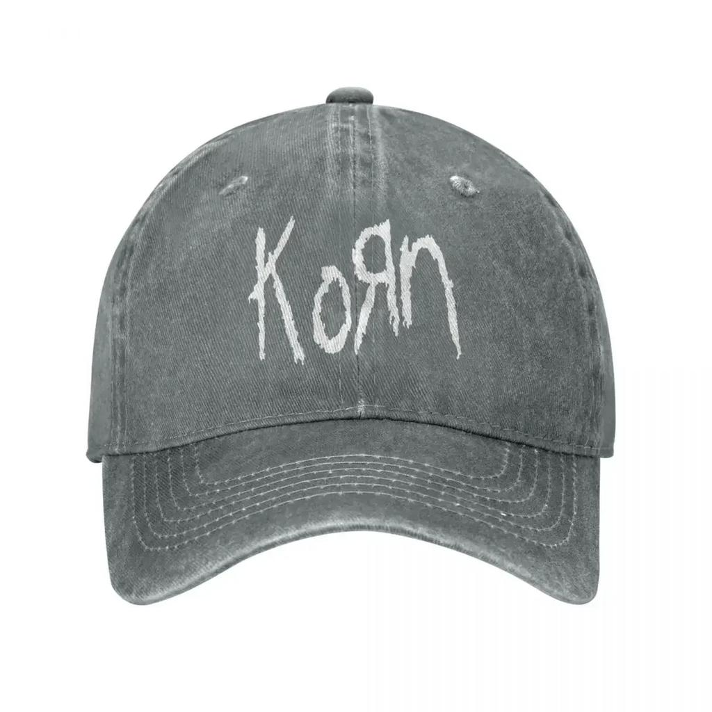 Korn Band Logo Baseball Caps Casual Distressed Washed Sun Cap for Men Women Outdoor Running Golf Hats Cap
