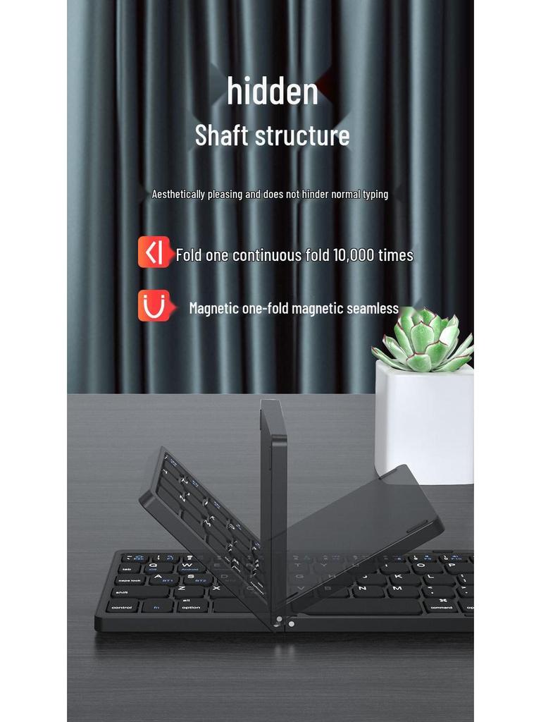 Foldable Bluetooth Keyboard: Compact, Silent, Ideal for Business Travel with Phones, Tablets, & Office Use.