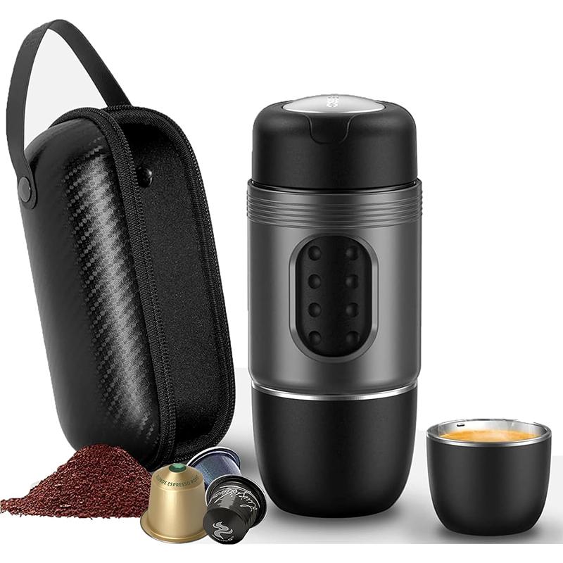 STARESSO Mini Travel Coffee Maker,2IN1 Portable Espresso Machine,Travel Gadgets Perfect for Travel,Camping,Hiking