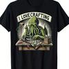 T-shirt Casual da Uomo a Maniche Corte con Grafica Cthulhu per Cucito e Quilting