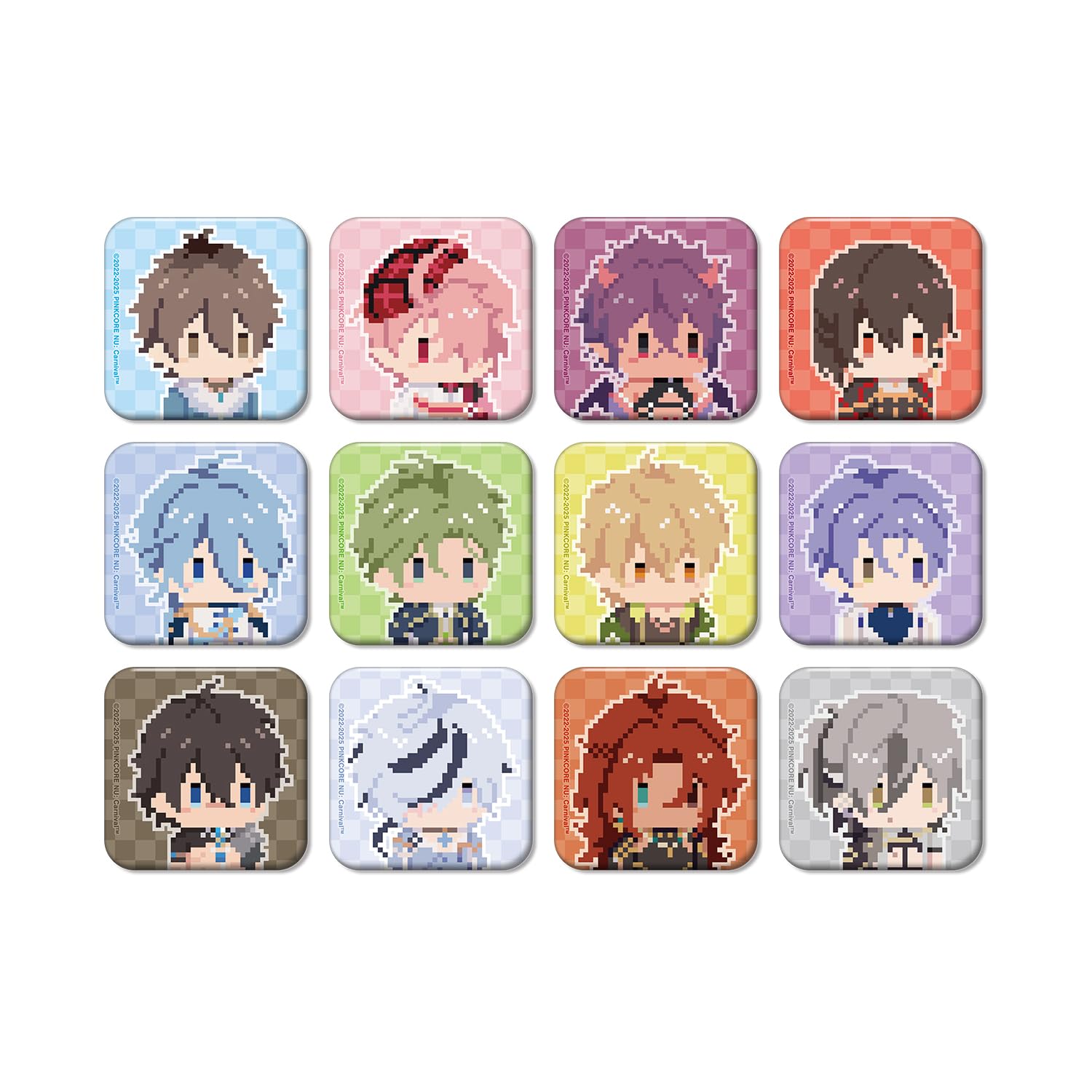 

NU Carnival Торговый Пиксель-арт Квадратная Коробка из 12 Значков,