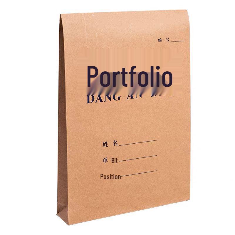 Kraft A4 Blue File Folder - Thick, Large Capacity Document Bag with Customizable Logo