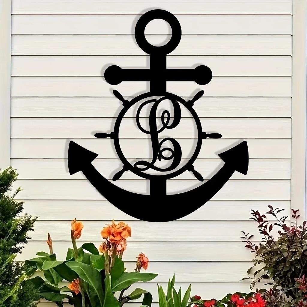 Custom Letter Anchor Metal Wall Art - Ευέλικτο, χωρίς ενέργεια, κομψή διακόσμηση για σπίτι και δώρα, τέλειο εσωτερικό και εξωτερικό