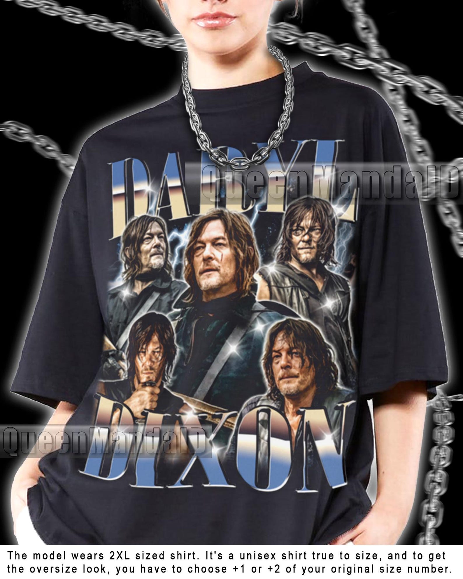 Vintage Daryl Dixon Shirt Retro Fan Tee, 90s Retro Style Twd SweaT-Shirt R095 S