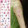 1 Sheet New Watercolor Flowers Tattoo Sticker Cherry Blossom Temporary Tattoo Water Transfer Body Art Decoration Petal Decals