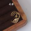 Adjustable 18k Gold Titanium Steel Geometric Ring with Hollow Stars and Moon Design for Women