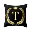 Cover Black And Gold Letter Case Sofa Cushion Cover Home Decor