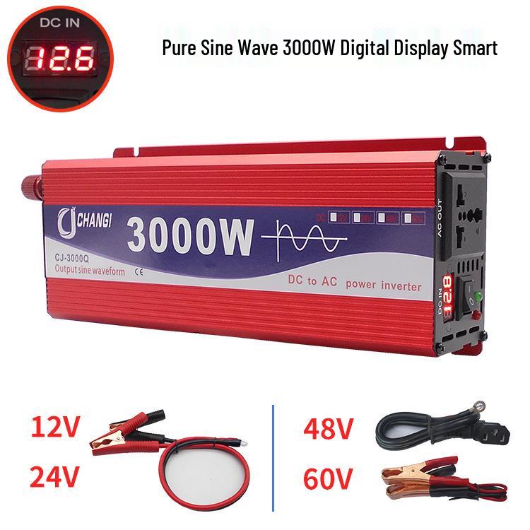Multi-Voltage Pure Sine Wave Inverter for Solar, Car, and Home Use (12V to 72V Input, 110V/220V Output)