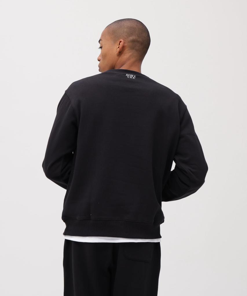 AVIREX CREW NECK L/S SWEAT 783-3932002 Men's M Black