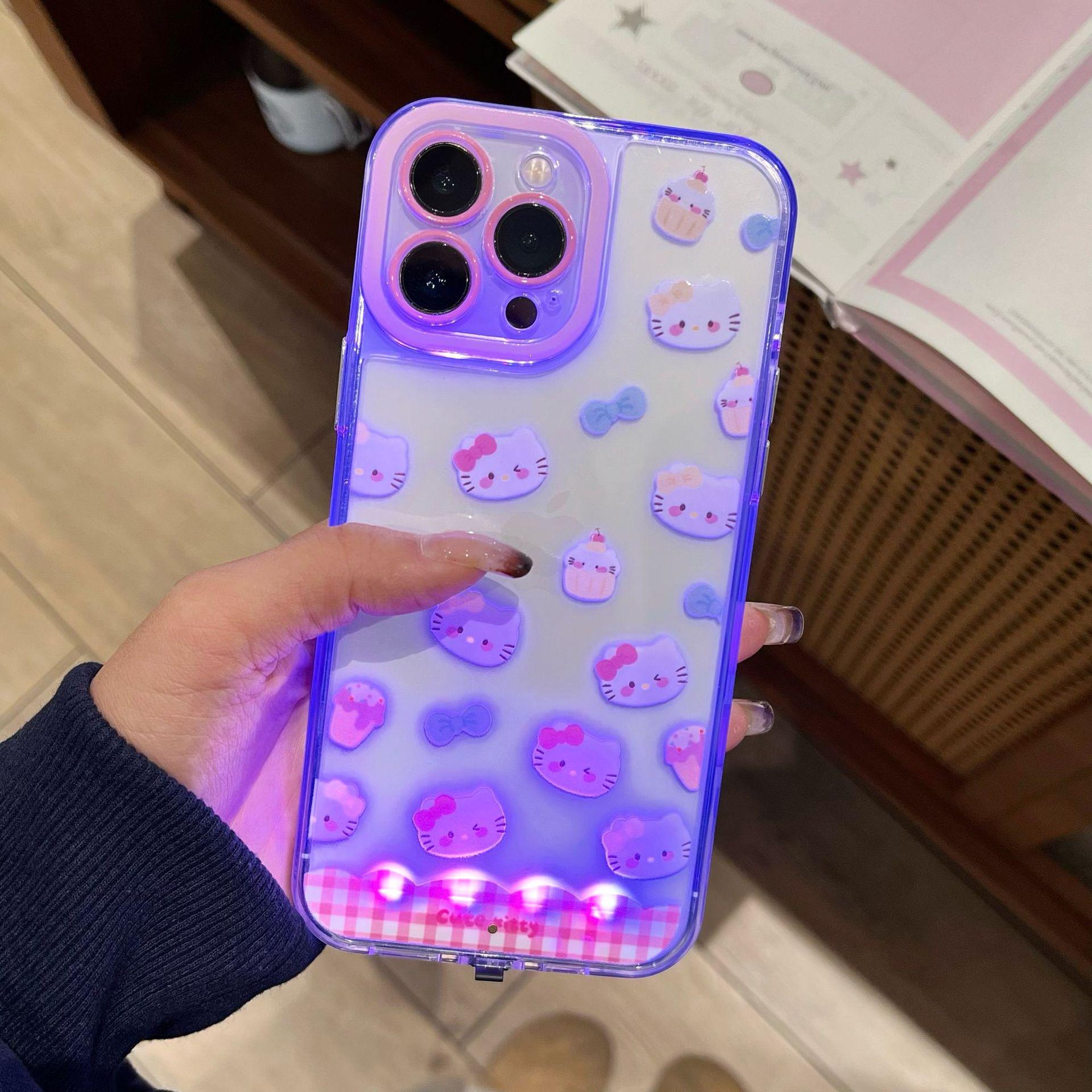 

Glowing Bow Cat Phone Case for Apple 17 Promax & 16 iPhone 14 Plus