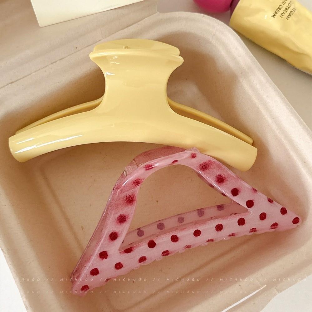 Yellow Hair Claw Clip Polka Dot Hairpin New Hollow Hair Clip Headdress