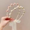 2025 Frühling Sommer Neues Kinder Rosen Stirnband, Geflochtenes Haarreif mit Schleife, Rutschfest, Mädchen Prinzessinnen Stil Segens Haaraccessoire,