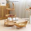 Nordischer leichter Luxus Rattan Mehrstöckiges Obstkorb-Set