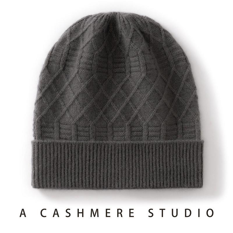 Spot Cashmere Hat Men's and Women's Autumn and Winter Knitted Wool Hat Bag Head Cold Hat Simple Hat Riding