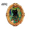 Home Decor Accessories 1/6Pcs Halloween Oval Frame Fridge Magnet Wooden Vintage Magnet Sets Refrigerator Kitchen Decoration Accessories Party Favors