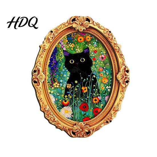 Home Decor Accessories 1/6Pcs Halloween Oval Frame Fridge Magnet Wooden Vintage Magnet Sets Refrigerator Kitchen Decoration Accessories Party Favors