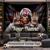 Wall Hanging Tapestry Custom NameCentral Cee Pattern Personalized Printed Fabric Wall Decor