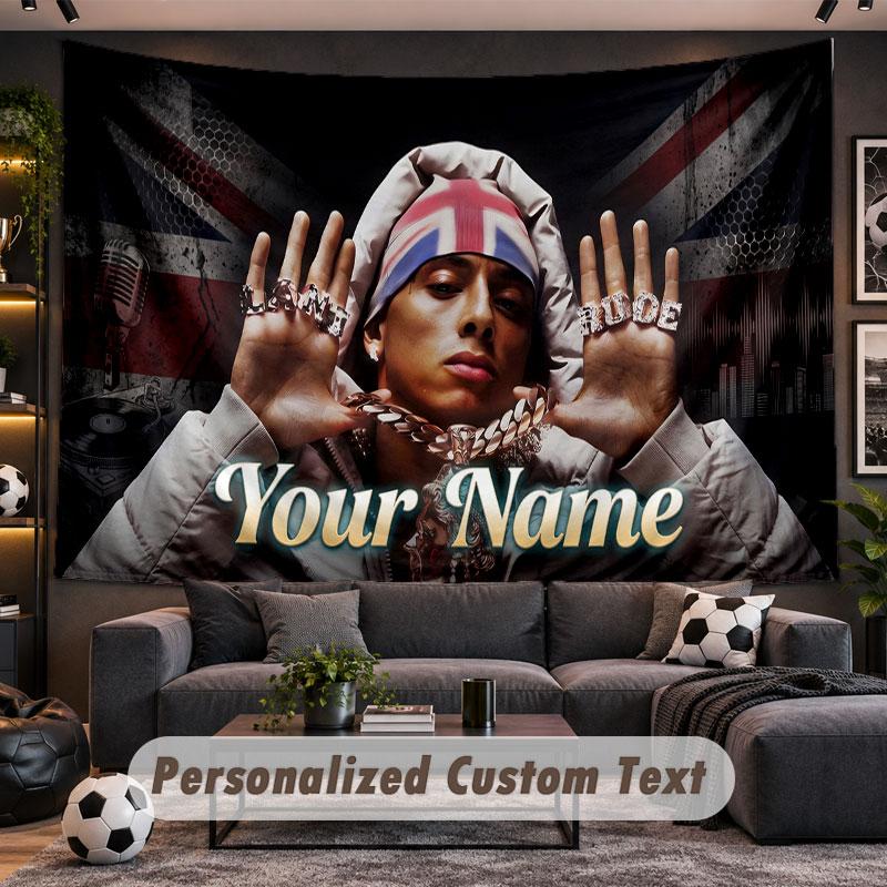 Wall Hanging Tapestry Custom NameCentral Cee Pattern Personalized Printed Fabric Wall Decor