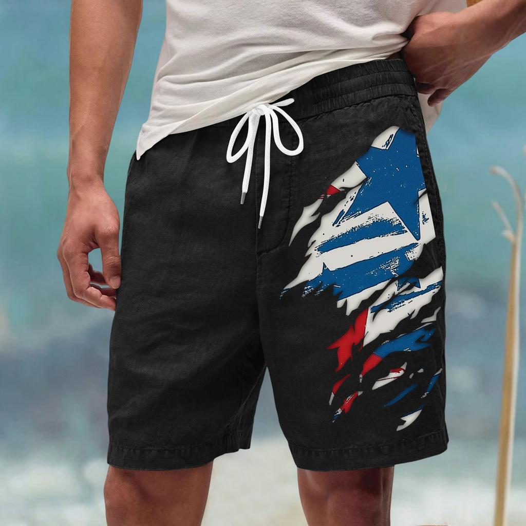 Męskie letnie, duże, swobodne, luźne spodnie sportowe, szorty plażowe