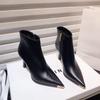 Black Pointed Toe Stiletto Ankle Boots - Stylish & Comfortable Women's Heels for Autumn/Winter