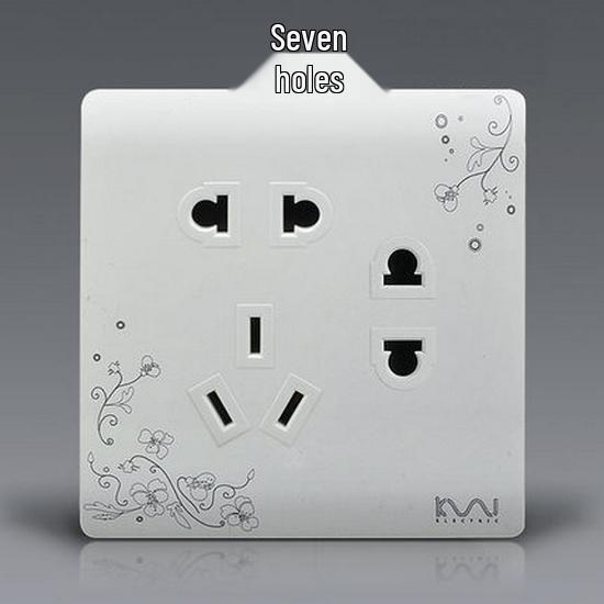 Decorative Wall Socket & Switch Module - Five-Hole Household Power Panel