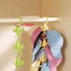 2 Pieces Plastic 360° Rotating Clothes Hook Cartoon Decorative Five Claw Hook Space Saving Rotatable Closet Hooks For Wardrobe