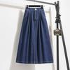 Vintage Split A Line Denim Midi Skirt For Women Plus Size