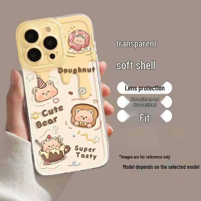 

Чехол для телефона Butter Bear Apple Space: Совместим с iPhone 17/16/15/14 Pro Max, Полное покрытие, Защита от падений. iPhone 13 mini