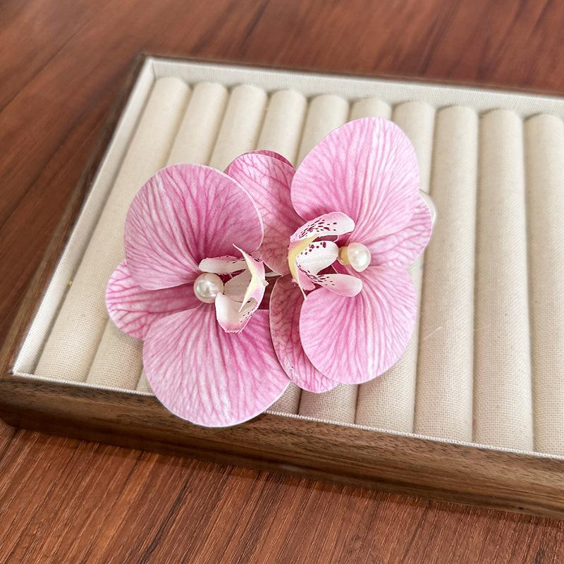 1Pcs Phalaenopsis Pearl Hair Clip Orchid Butterfly Hair Clip Duckbill Clip Hair Accessories Bow Flower Hair Clips