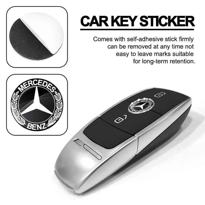 14mm Car Key Emblem Stickers Auto Control Key Logo For Mercedes Benz W204 W212 W176 GLC CLA GLA E C G M R S Class AMG Car Accessories