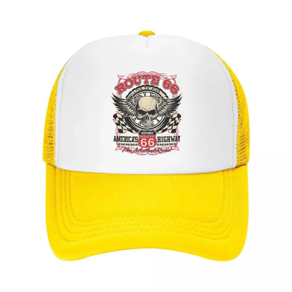 Custom Americas Highway Route Trucker Hat for Unisex Women Adjustable Adult Baseball Cap Summer Dad Hat