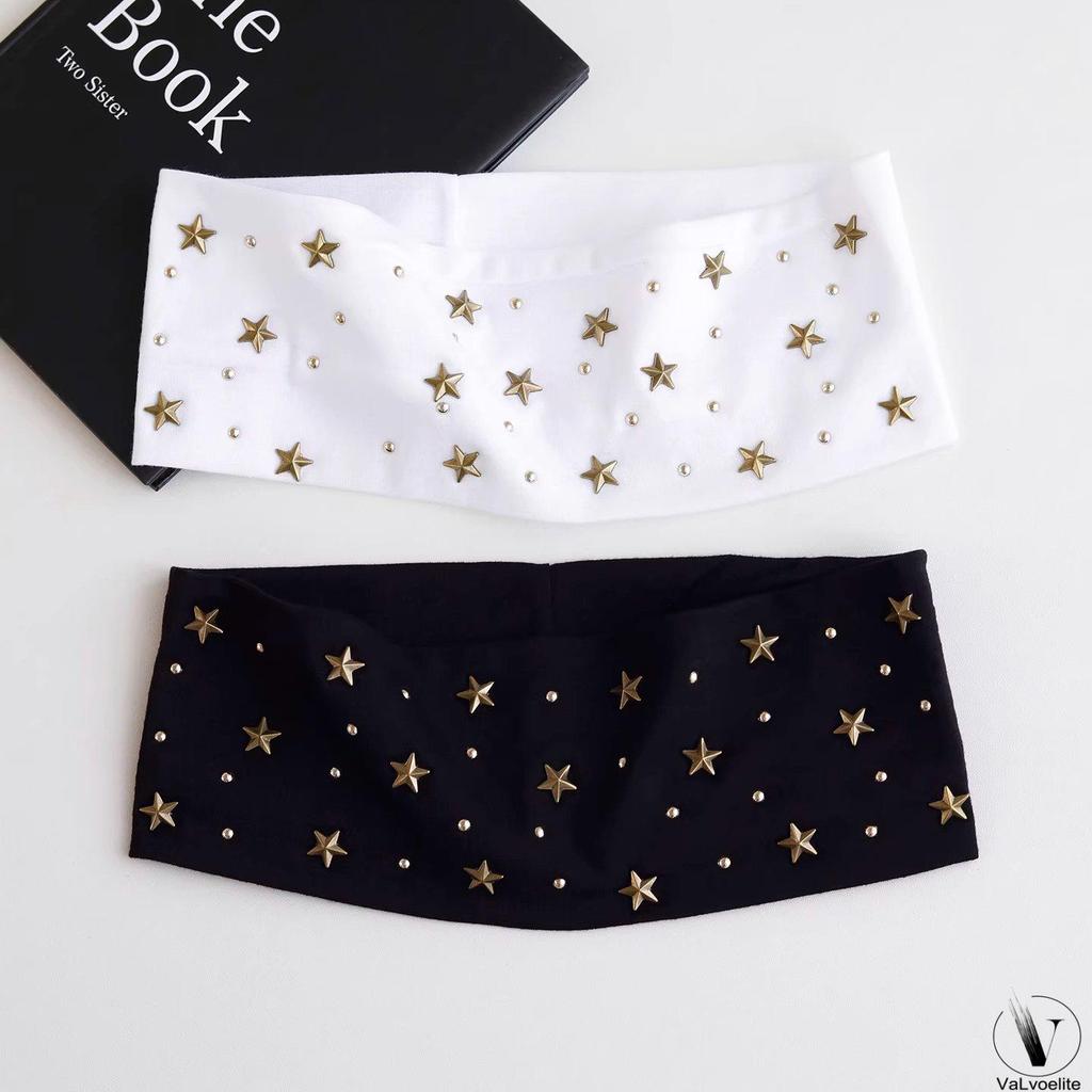 Cross-Border Elegant Rhinestone Wide Headband for Women