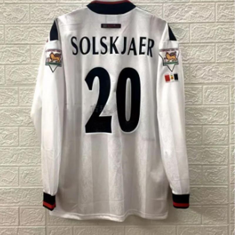 Kırmızı Şeytanlar retro uzun kollu forma MU iç saha retro futbol futbol forması