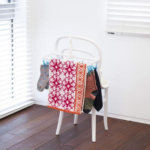 Aisen Industrial Mini Square Hanger for Indoor Drying, with 16 Clothes Clips, Blue, 40 x 19.5 x 19.5 cm