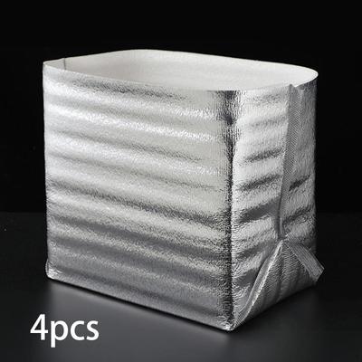 4 Pieces Foil Insulated Box Liners Thermal Shipping Bag Leakproof Waterproof Lunch Liner for