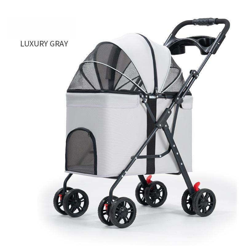 Puppy Carrier Universal Wheel Breathable Foldable Travel Stroller for Dogs Large Space Medium-sized Dog Accessories Pet Products