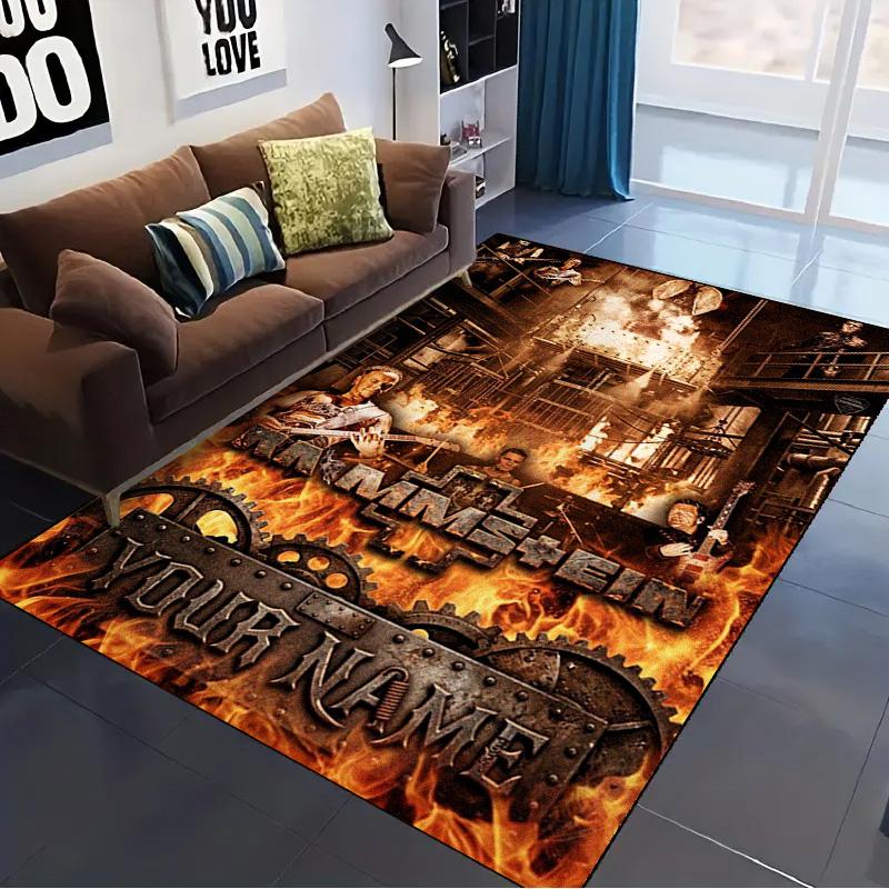 Name Custom Electronic Metal Band Carpet Rug for Living Room Bedroom Home Sofa Decoration,Kids play Non-slip Floor Mat